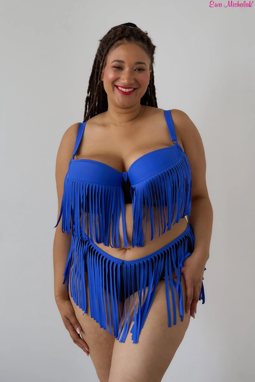 Biustonosz Piankowy niebieski z czarnym PL Biustonosz do Kostiumu Charleston