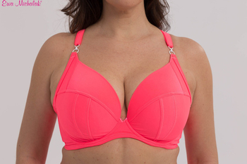 Sunshine Unpadded Plunge Bikini Top In Neon Coral Pink - Ewa Michalak –  BraTopia