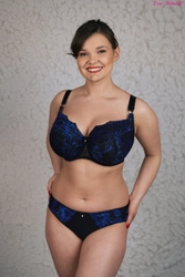 Bra soft black with navy blue BML Klara